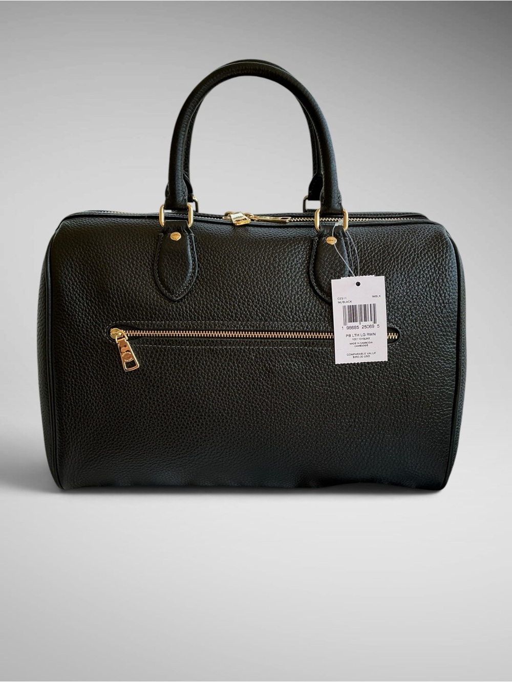 Coach Rowan Large Satchel Black Soft Pebbled Leather Gold Hardware CV960 NWT - Picture 7 of 14
